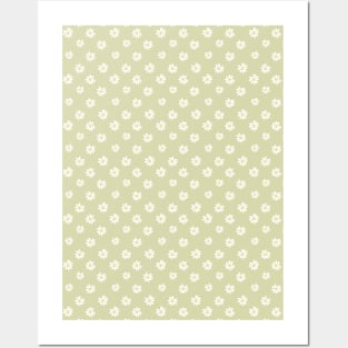 MINI DITSY DAISY PRAIRIE PREPPY SAGE GREEN FLORALS Posters and Art
